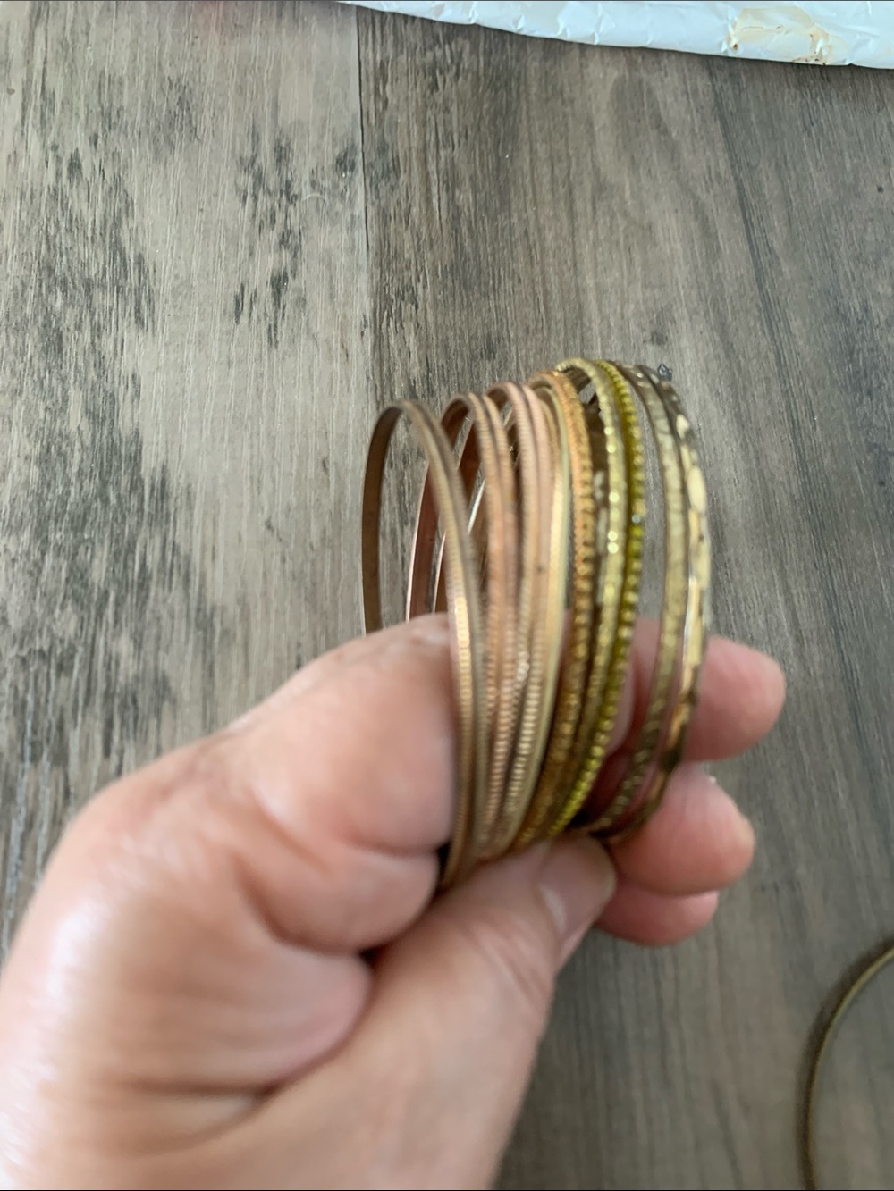 9 Gold-Tone and Rose Gold Mixed Bangle Bracelet Set - Women's Jewelry